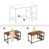 VASAGLE Computer Desk with 2 Shelves Rustic Brown and Black LWD47X