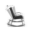 Rocking Chair High Back Rocker Chairs Steel Metal Textilene Fabric-Black
