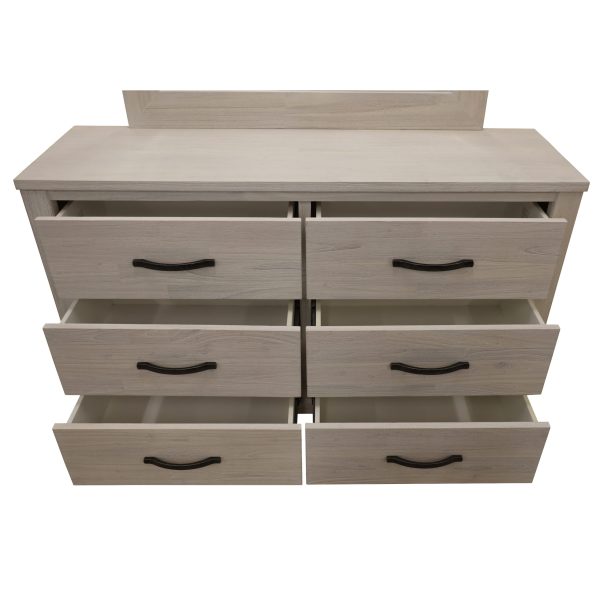 Foxglove Dresser 6 Chest of Drawers Solid Wood Tallboy Storage Cabinet – White