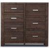 Catmint Tallboy 7 Chest of Drawers Pine Wood Bed Storage Cabinet – Grey Stone