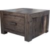 Catmint Lamp Sofa Table 60cm 1 Drawer Solid Acacia Timber Wood – Stone Grey