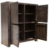 Catmint 4 Door Storage Buffet Kitchen Living Room Cabinet Solid Acacia Wood
