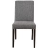 Catmint Dining Chair Set of 2 Fabric Upholstered Solid Acacia Wood – Granite