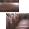 Sonny 3 Seater Genuine Leather Sofa Chestfield Lounge Couch – Butterscotch