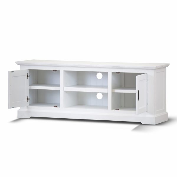 Laelia ETU Entertainment TV Unit 160cm 2 Door Solid Acacia Wood Coastal – White