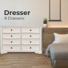 Celosia Dresser 8 Chest of Drawers Bedroom Acacia Timber Storage Cabinet – White