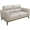 Downy  Genuine Leather Sofa 2 Seater Upholstered Lounge Couch – Silver