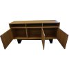Petunia  Buffet Table 160cm 3 Door 3 Niche Elm Timber Wood Metal Leg – Natural