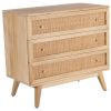 Olearia  Storage Cabinet Buffet Chest of 3 Drawer Mango Wood Rattan Natural
