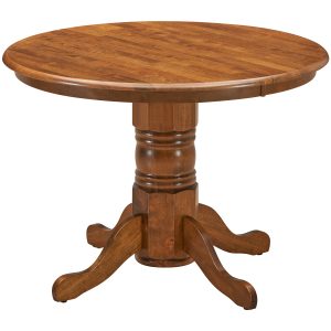 Linaria Round Dining Table 106cm Pedestral Stand Solid Rubber Wood – Walnut