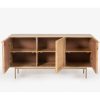 Martina Buffet Table Sideboard 145cm 3 Door Solid Mango Wood Storage Cabinet