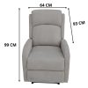 Maxcomfy Fabric Manual Recliner Lounge Arm Chair – Light Grey