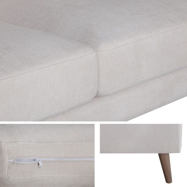 Nooa 2 Seater Sofa Fabric Uplholstered Lounge Couch – Stone