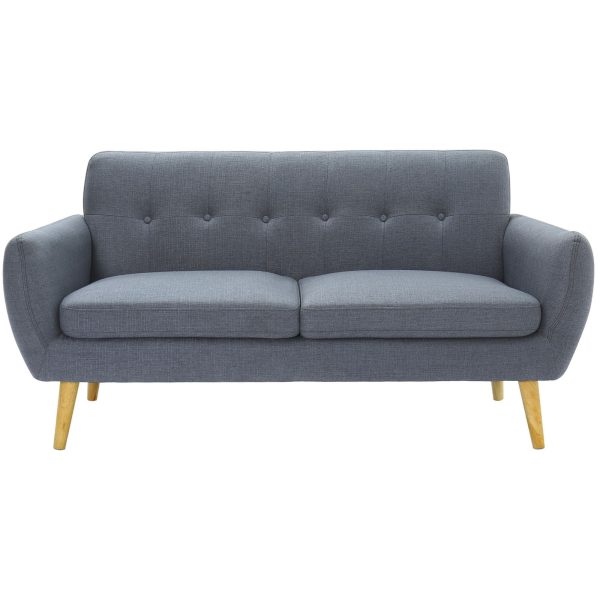 Dane 3 Seater Fabric Upholstered Sofa Lounge Couch – Dark Grey