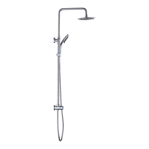 WELS 8″ Rain Shower Head Set Rounded Dual Heads Faucet High Pressure Hand Held