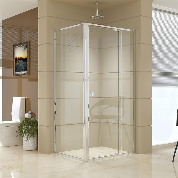 Semi Frameless Shower Screen (98~106) x 195cm & (77~80) x 195cm Side AS/NZS Glass