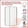 Semi Frameless Shower Screen (98~106) x 195cm & (77~80) x 195cm Side AS/NZS Glass