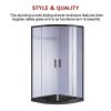 100 x 100cm Rounded Sliding 6mm Curved Shower Screen with Base in Black