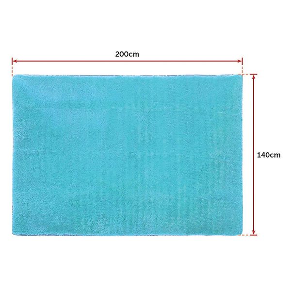 200x140cm Floor Rugs Large Shaggy Rug Area Carpet Bedroom Living Room Mat – Turquoise