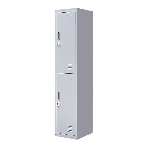 3-Digit Combination Lock 2-Door Vertical Locker for Office Gym Shed School Home Storage Grey