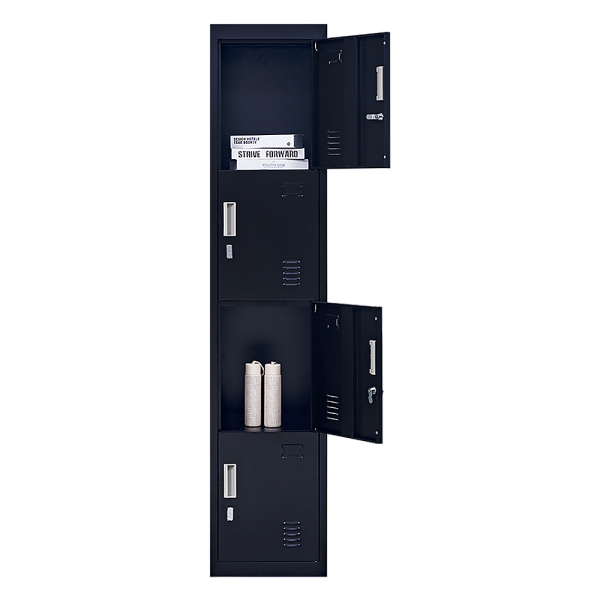 Padlock-operated lock 4 Door Locker for Office Gym Black