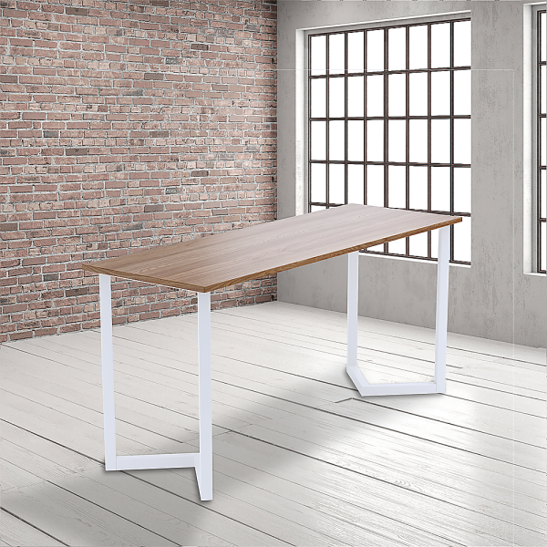 V Shaped Table Bench Desk Legs Retro Industrial Design Fully Welded – White