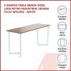 V Shaped Table Bench Desk Legs Retro Industrial Design Fully Welded – White