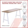 2x Rustic Dining Table Legs Steel Industrial Vintage 71cm – White