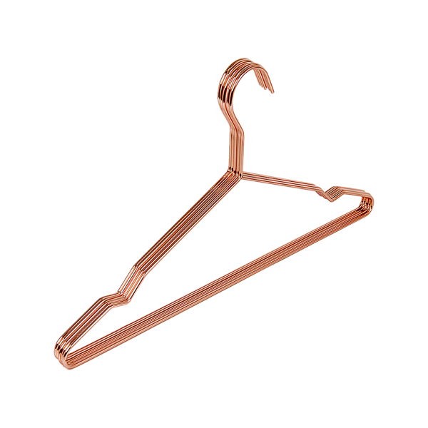 Adult 16.5″ Rose Gold Shiny Metal Wire Coat Suit Top Clothes Hangers (60pc per set)