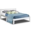 Double Full Size Wooden Bed Frame SOFIE Pine Timber Mattress Base Bedroom