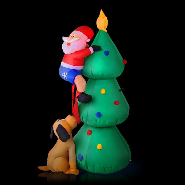 Jingle Jollys Christmas Inflatable Santa Tree 1.8M Lights Outdoor Decorations
