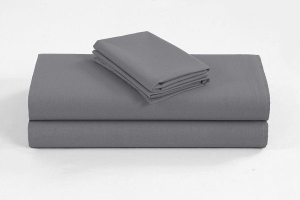 Elan Linen 1200TC Organic Cotton Single Grey Sheet Set