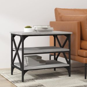 Chicago Side Table Grey Sonoma 55x38x45 cm Engineered Wood