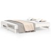 Pull-out Day Bed White 2x(92×187) cm Solid Wood Pine