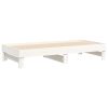 Pull-out Day Bed White 2x(92×187) cm Solid Wood Pine