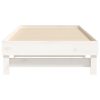 Pull-out Day Bed White 2x(92×187) cm Solid Wood Pine