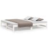 Pull-out Day Bed White 2x(92×187) cm Solid Wood Pine