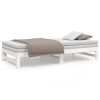 Pull-out Day Bed White 2x(92×187) cm Solid Wood Pine