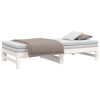 Pull-out Day Bed White 2x(92×187) cm Solid Wood Pine