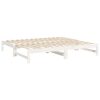 Pull-out Day Bed White 2x(92×187) cm Solid Wood Pine