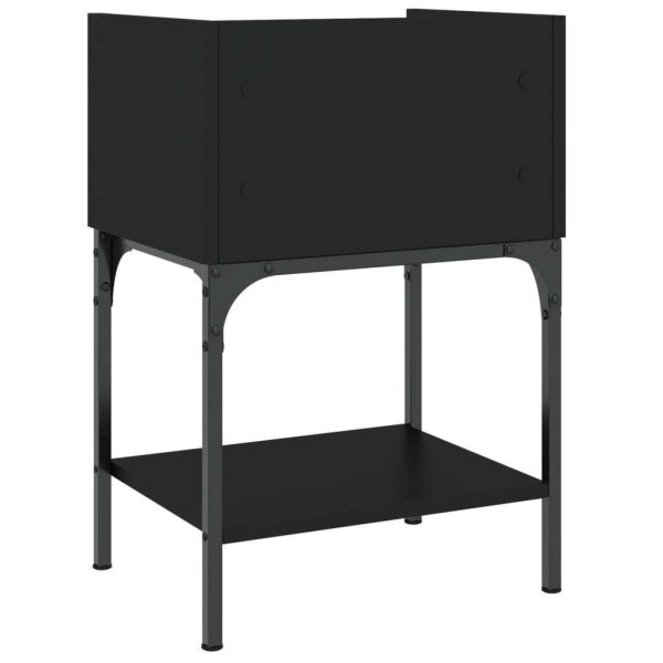 Bedside Table Black 40.5x31x60 cm Engineered Wood