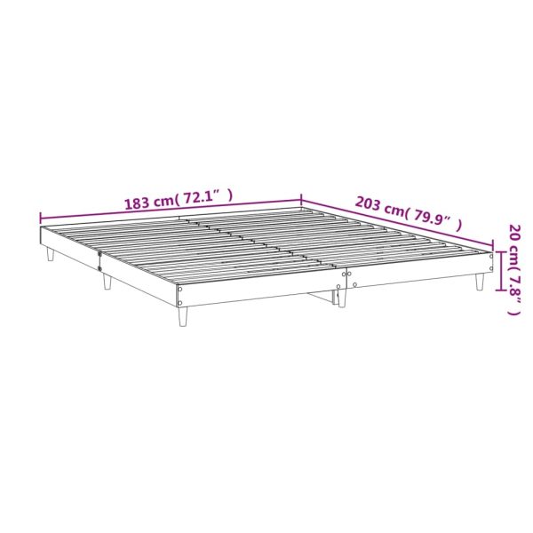 Bed Frame White 183×203 cm King Size Engineered Wood