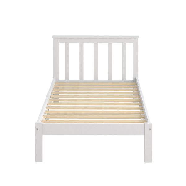 Amesbury Wooden Bed Frame Single Size Mattress Base Timber White