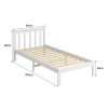 Amesbury Wooden Bed Frame Single Size Mattress Base Timber White