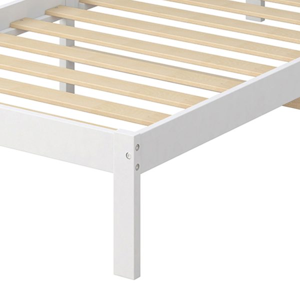 Amesbury Wooden Bed Frame Single Size Mattress Base Timber White