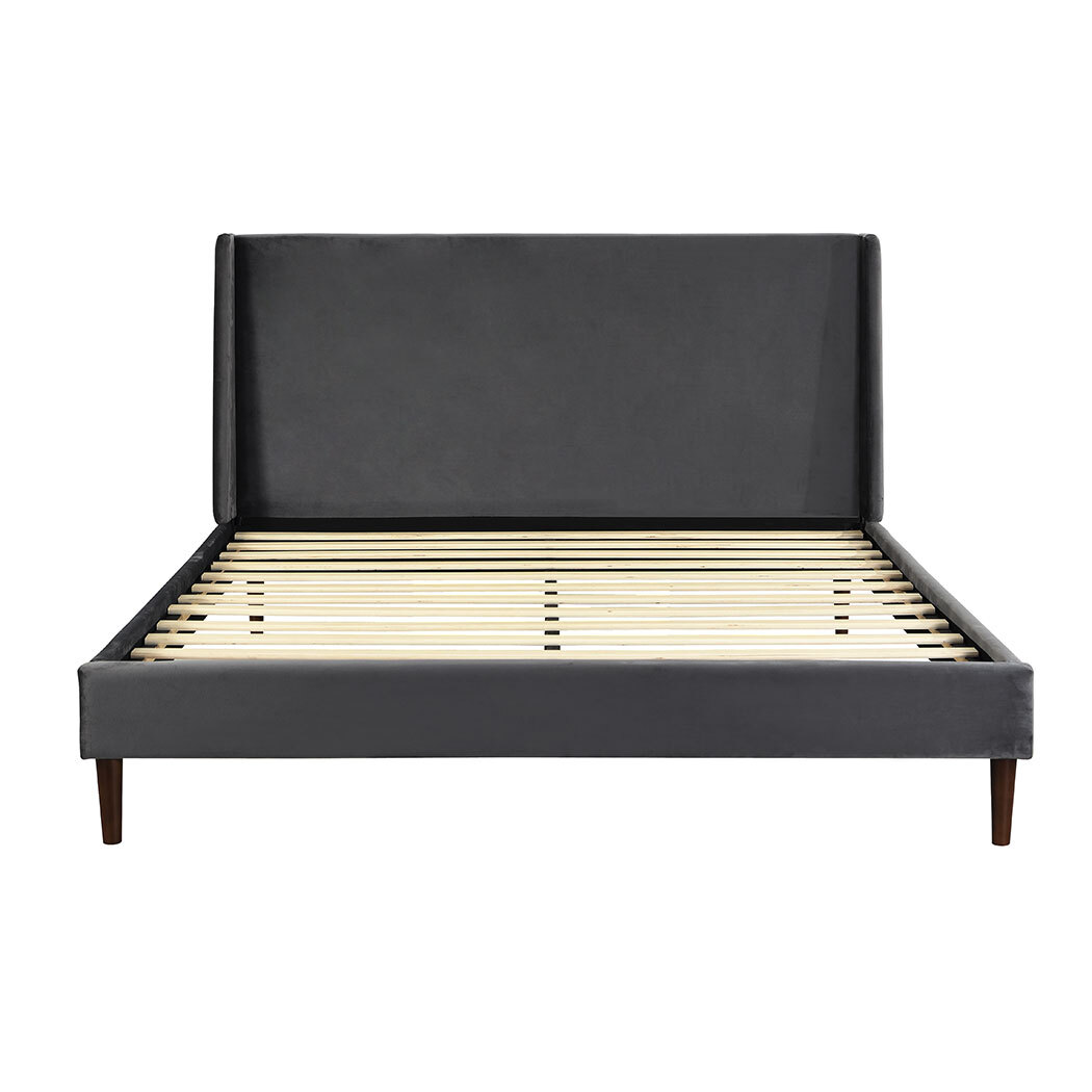 Anaconda Velvet Bed Frame Double Size Mattress Base Platform Wooden ...