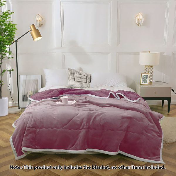 Light Purple Throw Blanket Warm Cozy Double Sided Thick Flannel Coverlet Fleece Bed Sofa Comforter