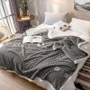 Grey Throw Blanket Warm Cozy Double Sided Thick Flannel Coverlet Fleece Bed Sofa Comforter