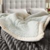 Grey Throw Blanket Warm Cozy Double Sided Thick Flannel Coverlet Fleece Bed Sofa Comforter