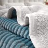 2X  Blue Throw Blanket Warm Cozy Double Sided Thick Flannel Coverlet Fleece Bed Sofa Comforter